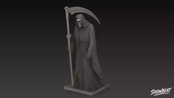 Death Reaper Statue Mourning Pose