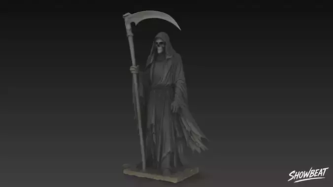 Death Reaper Statue Standing Guard Pose