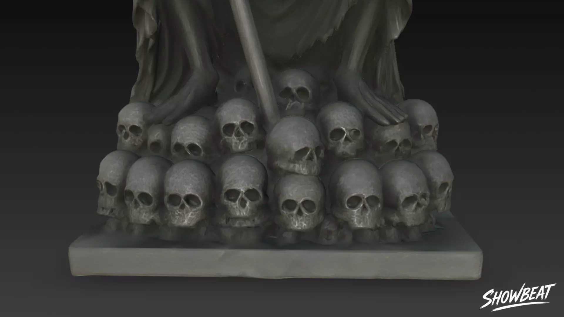 Death Reaper Statue Throne Pose Low-poly 3D model_8