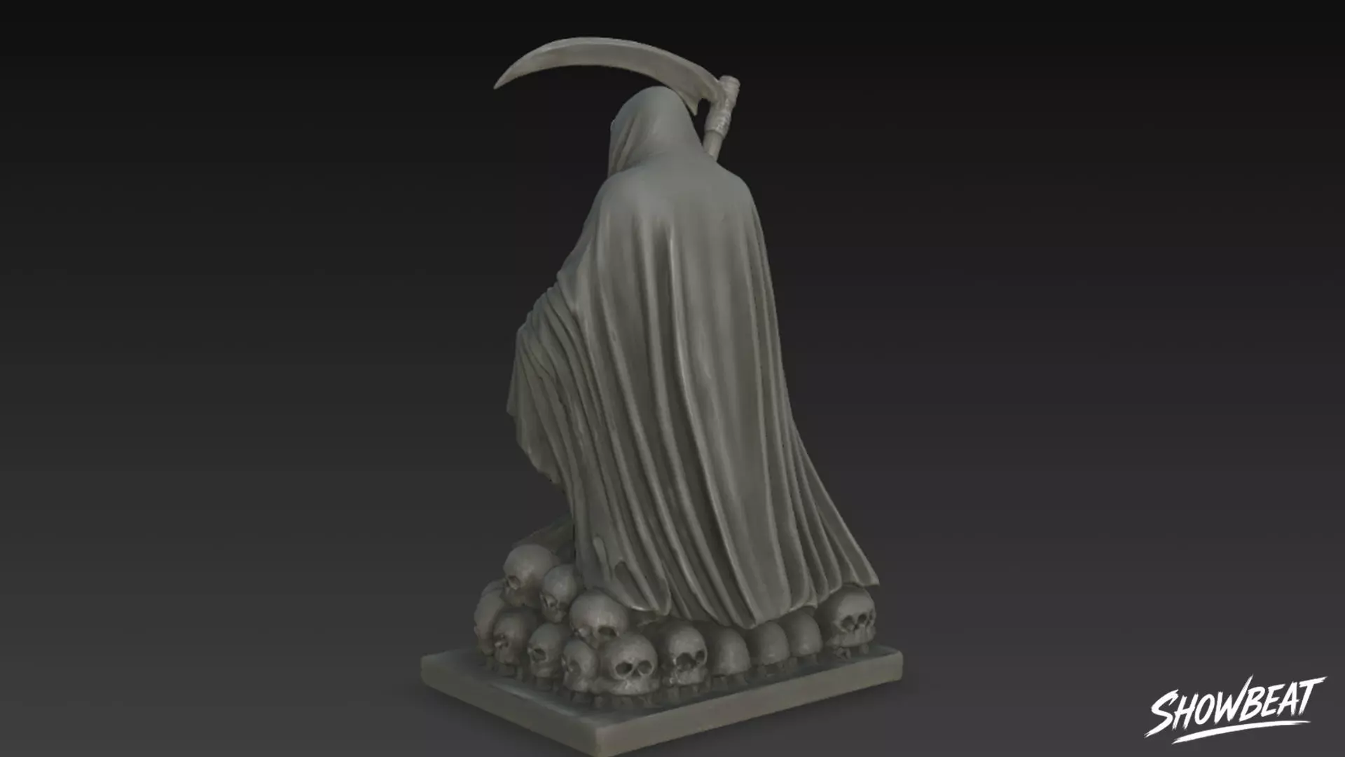 Death Reaper Statue Throne Pose Low-poly 3D model_2