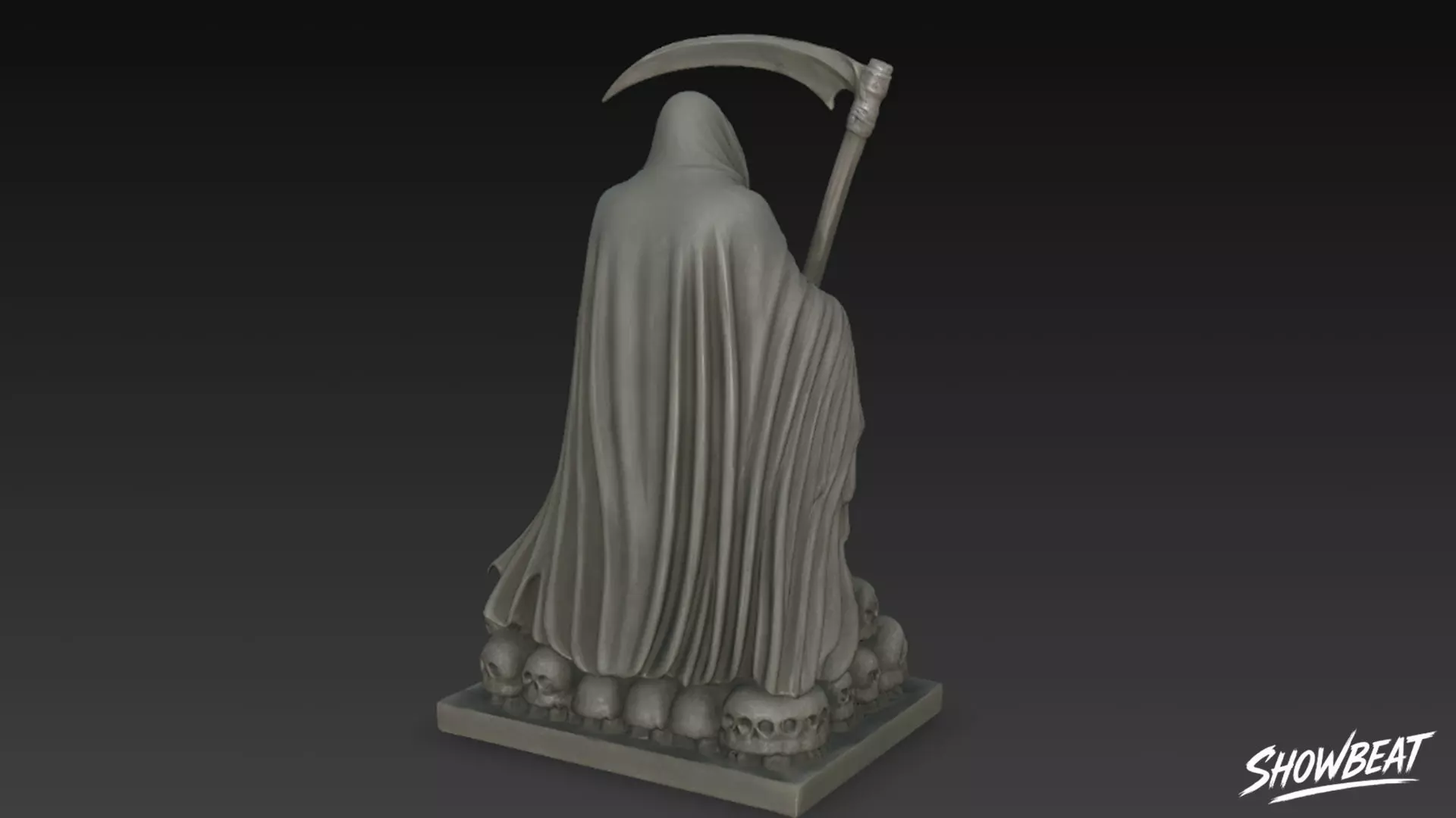 Death Reaper Statue Throne Pose Low-poly 3D model_3
