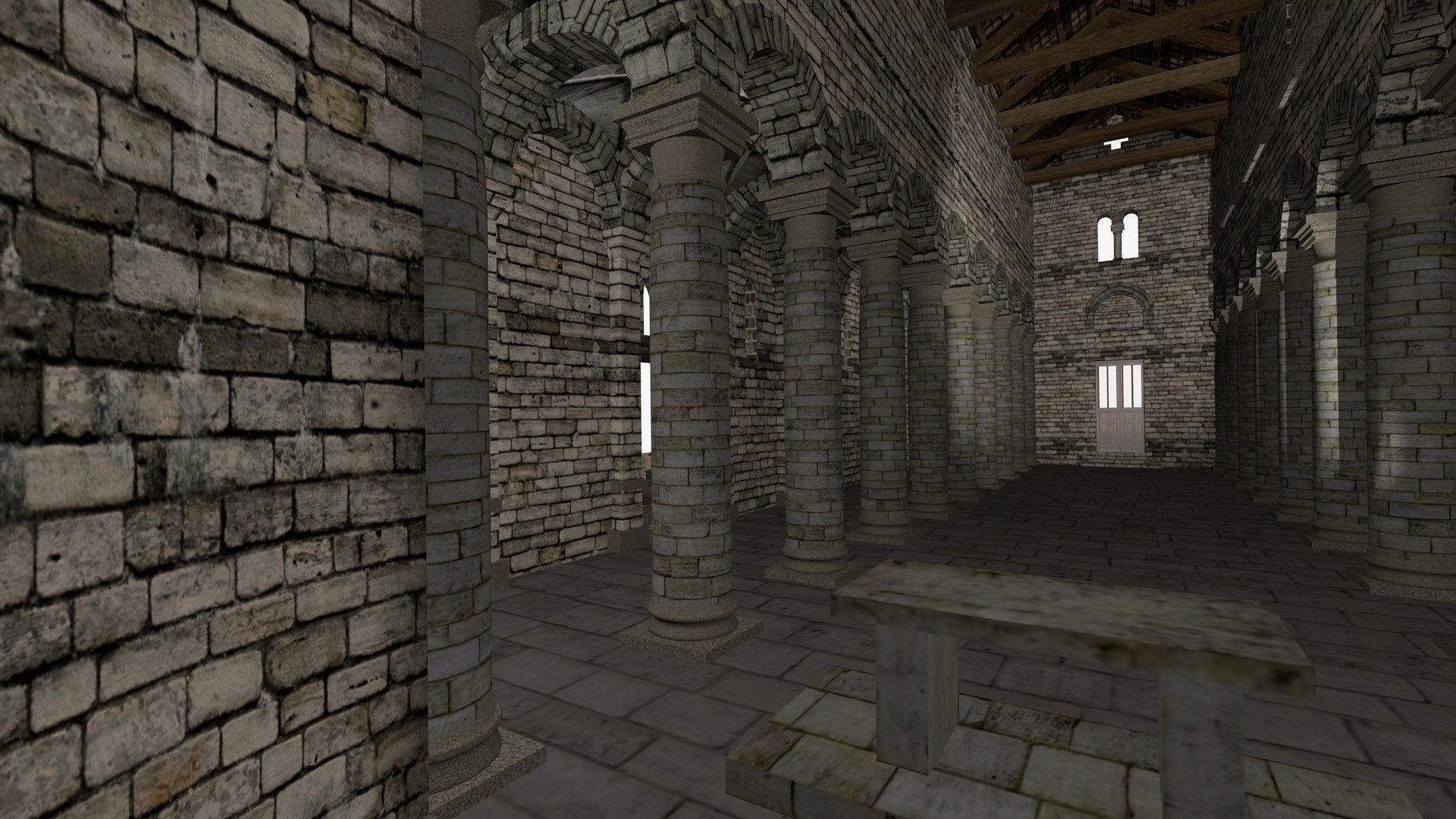 Romanic Style Church of Ardara --Exterior and Interior Low-poly 3D model_23