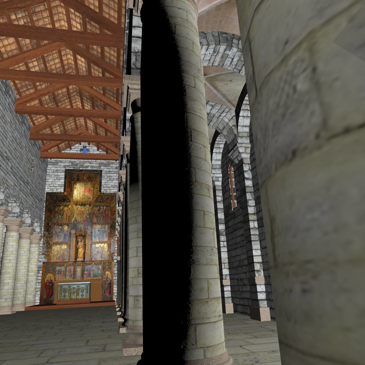 Romanic Style Church of Ardara --Exterior and Interior Low-poly 3D model_29