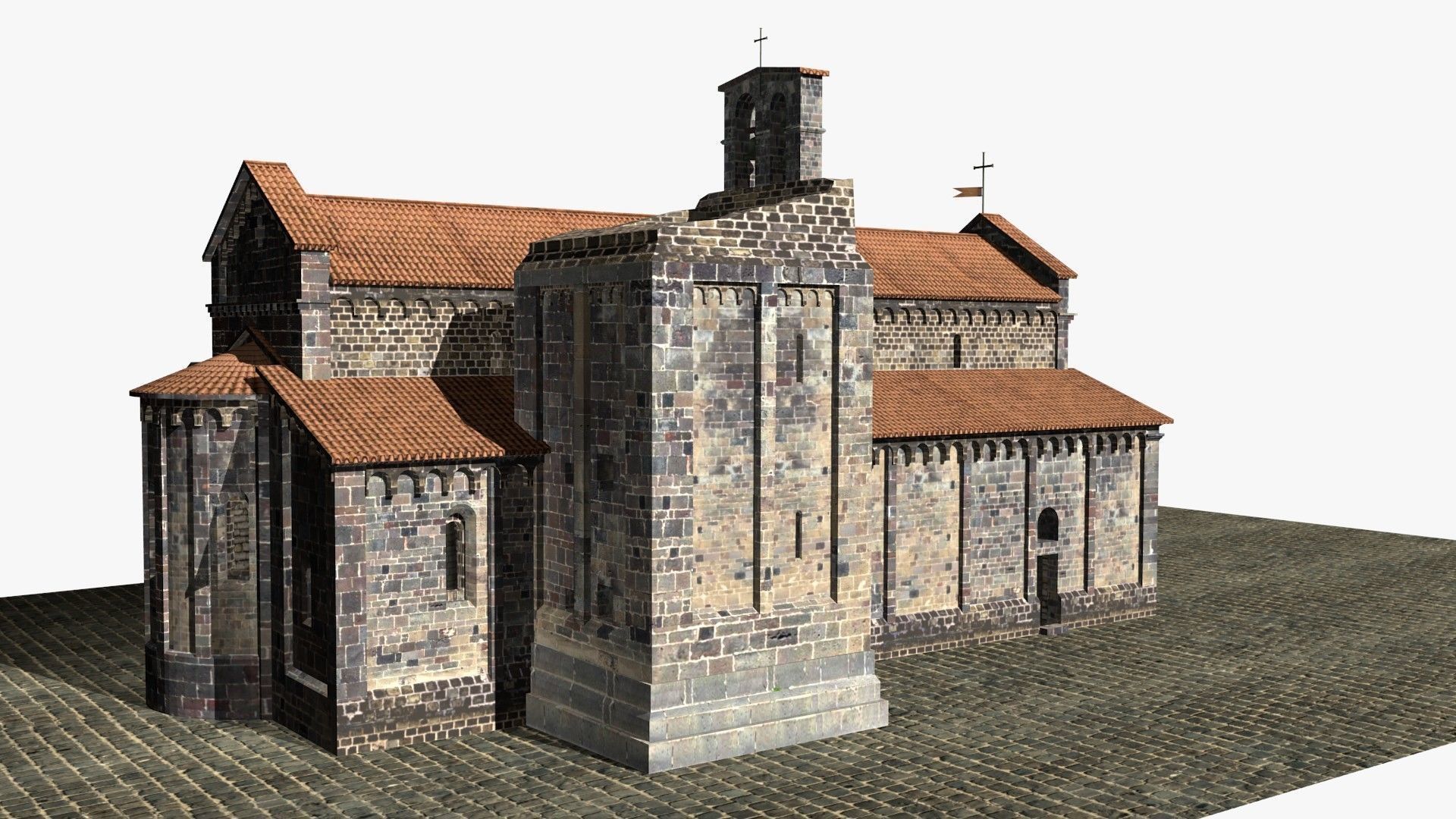 Romanic Style Church of Ardara --Exterior and Interior Low-poly 3D model_4