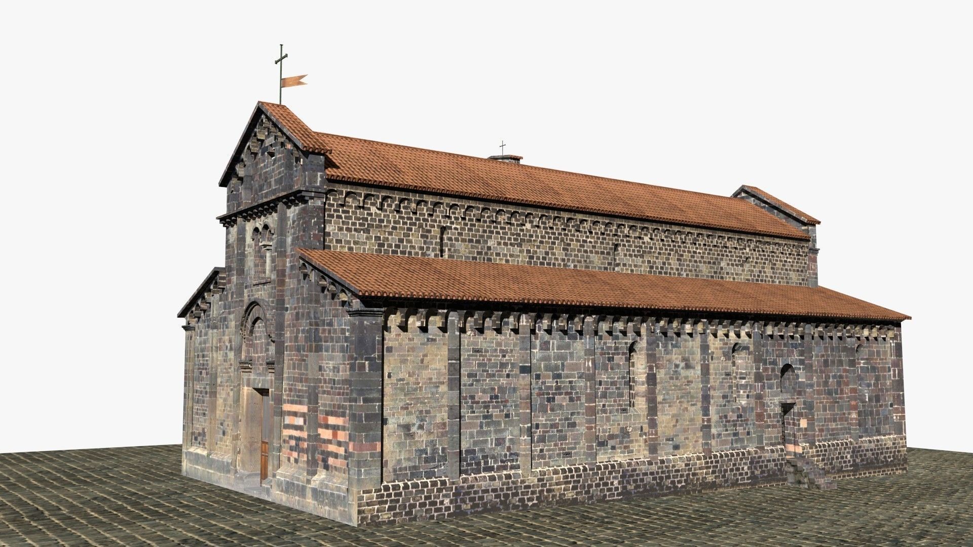 Romanic Style Church of Ardara --Exterior and Interior Low-poly 3D model_5