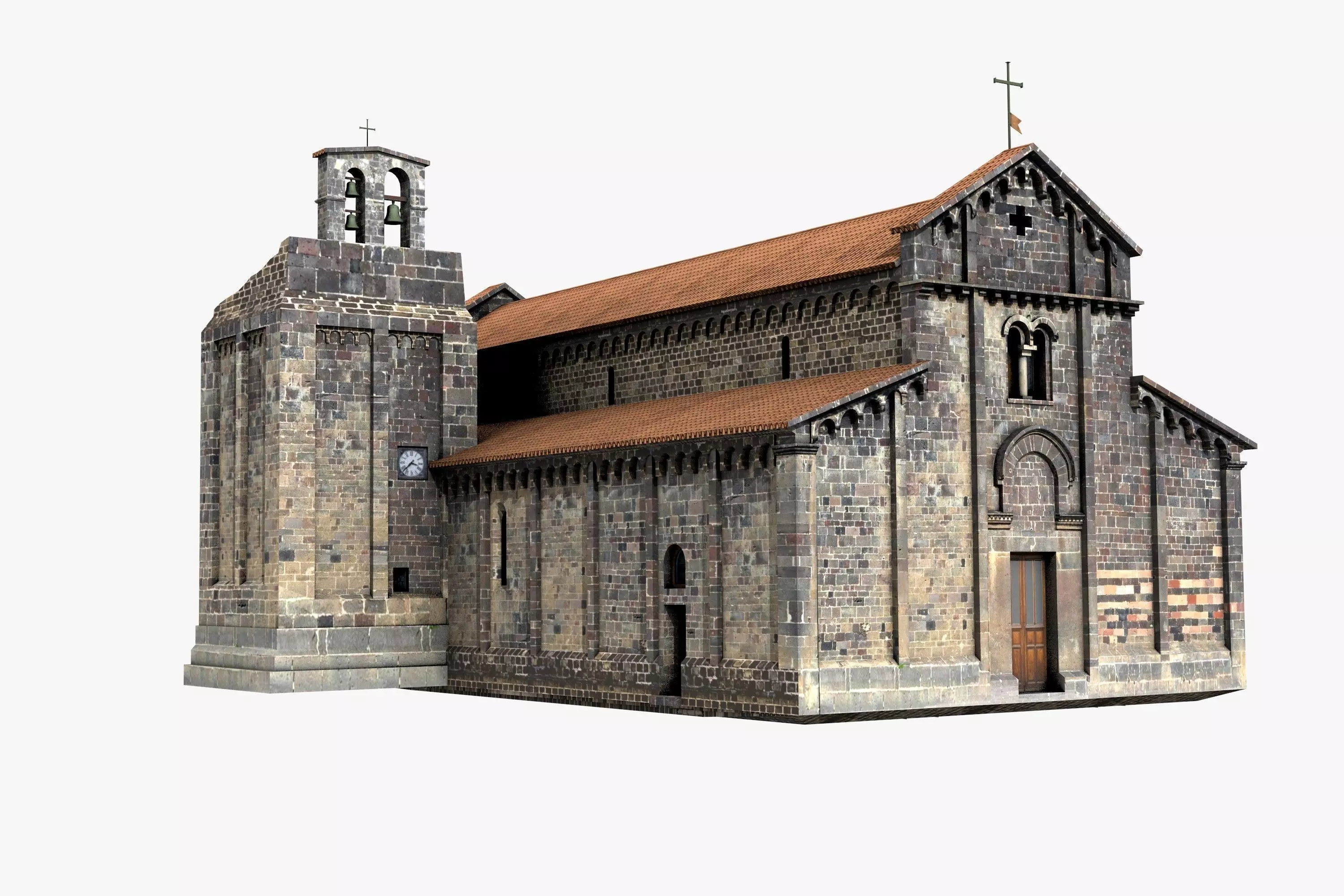 Romanic Style Church of Ardara --Exterior and Interior Low-poly 3D model_0