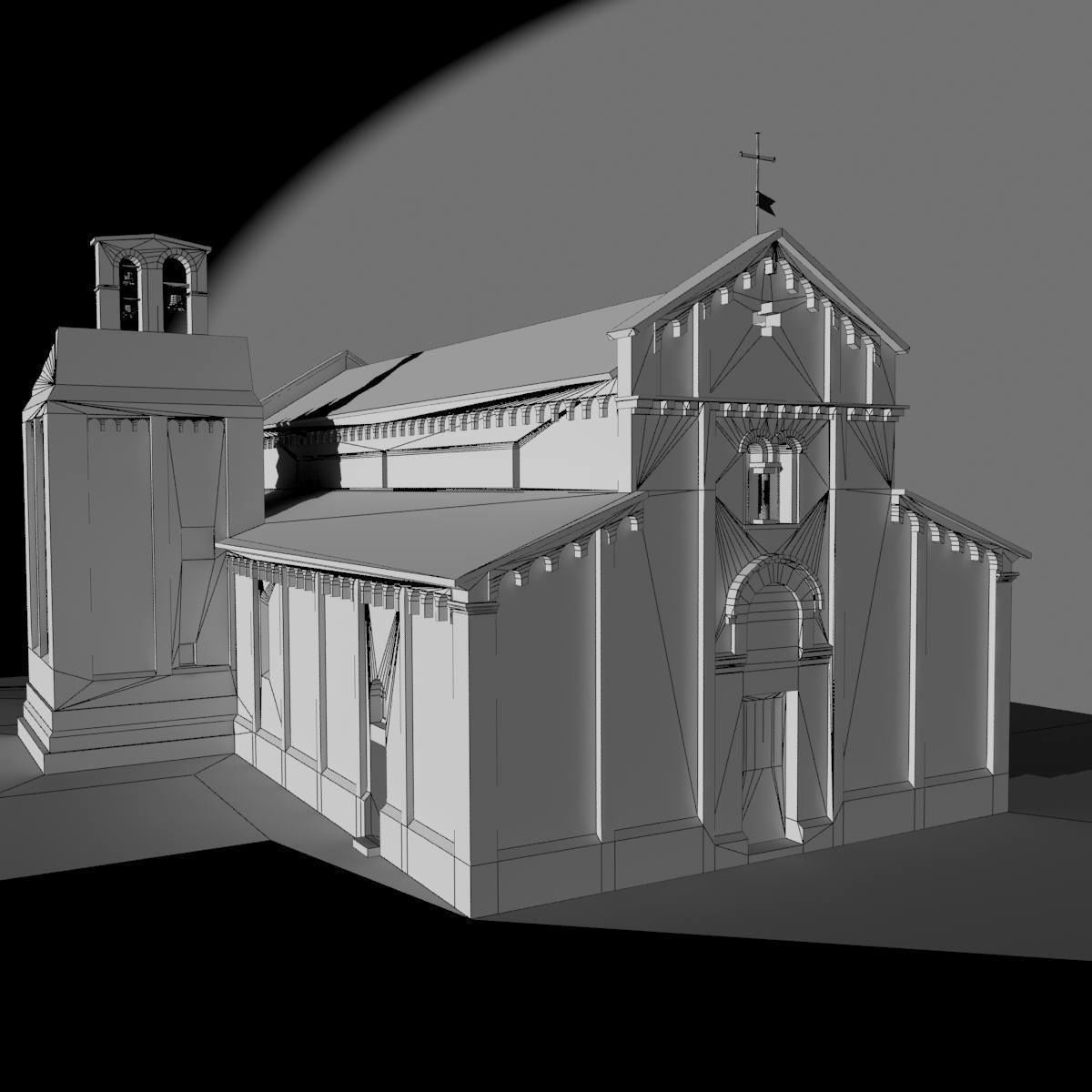Romanic Style Church of Ardara --Exterior and Interior Low-poly 3D model_12