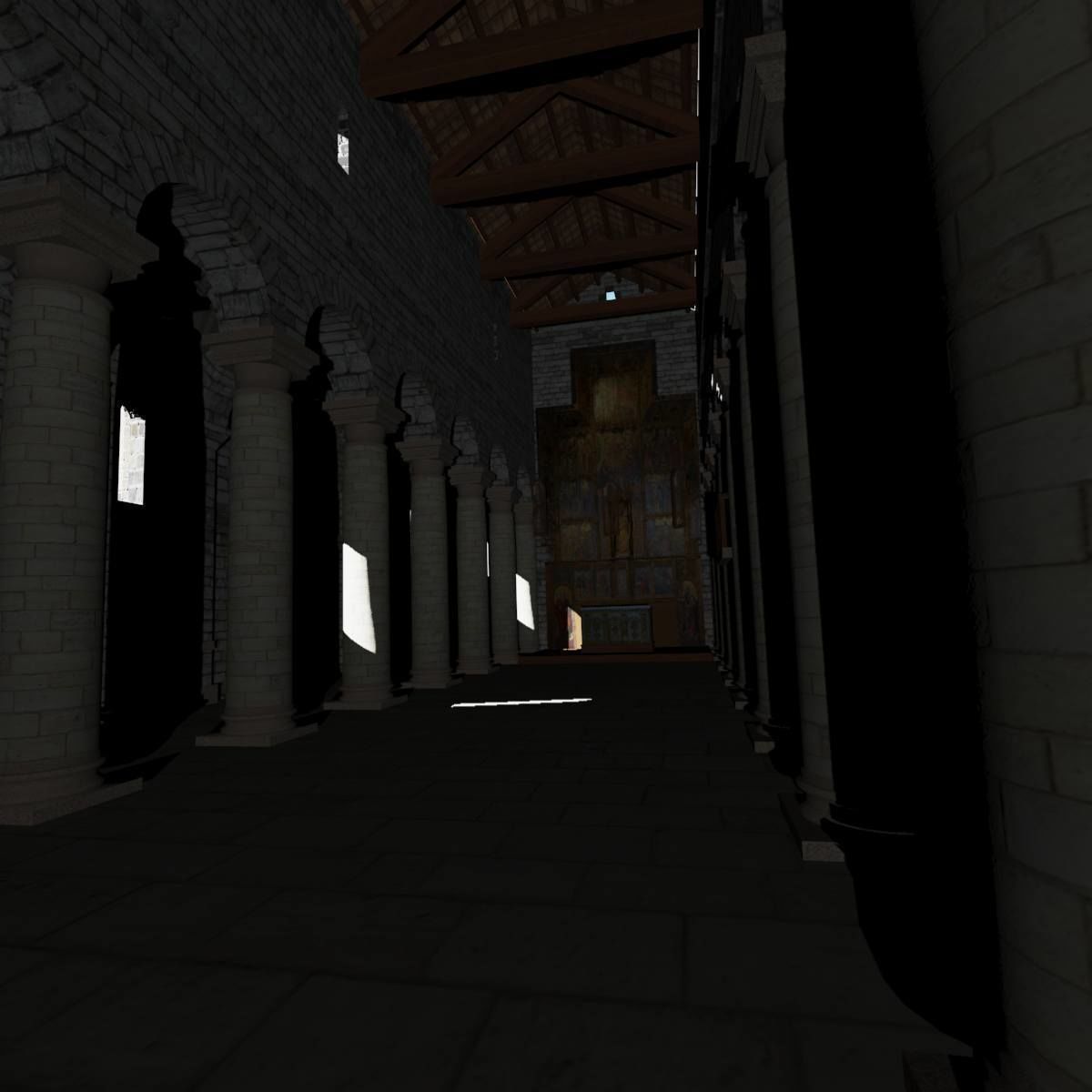 Romanic Style Church of Ardara --Exterior and Interior Low-poly 3D model_22