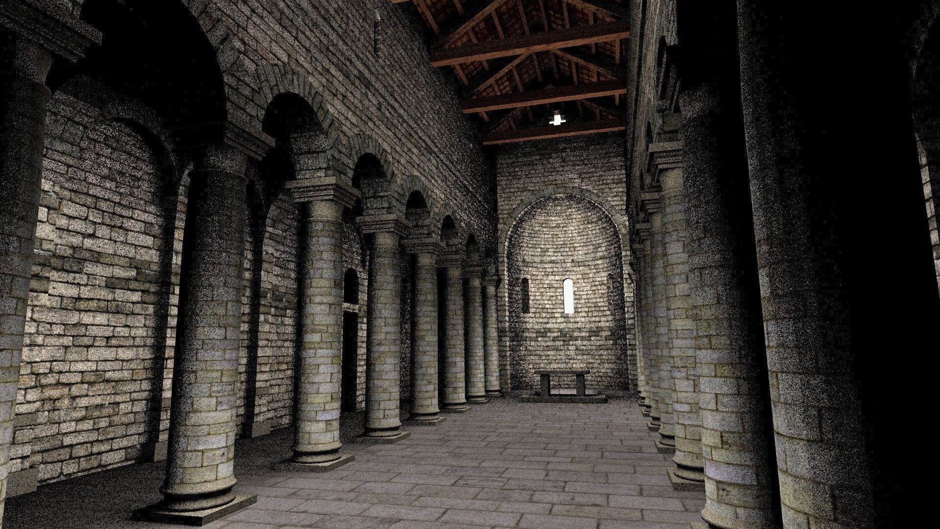 Romanic Style Church of Ardara --Exterior and Interior Low-poly 3D model_30