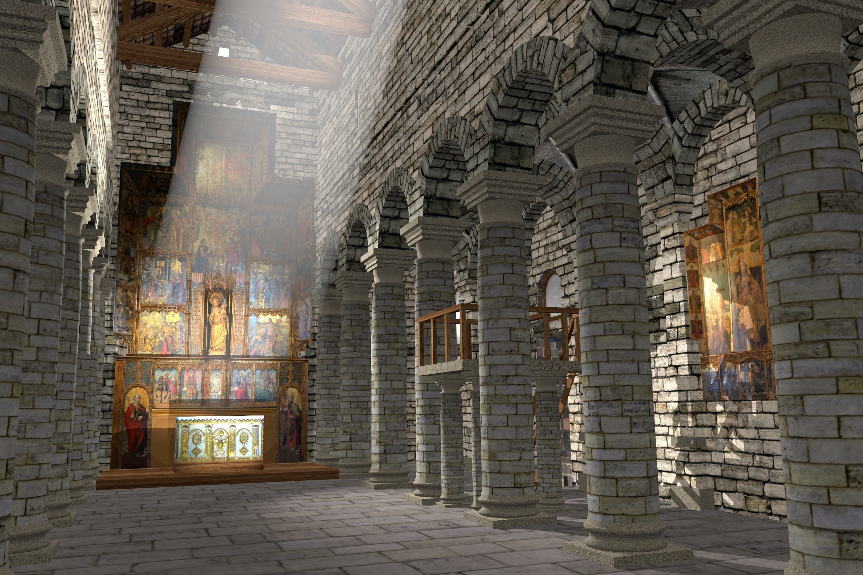 Romanic Style Church of Ardara --Exterior and Interior Low-poly 3D model_18