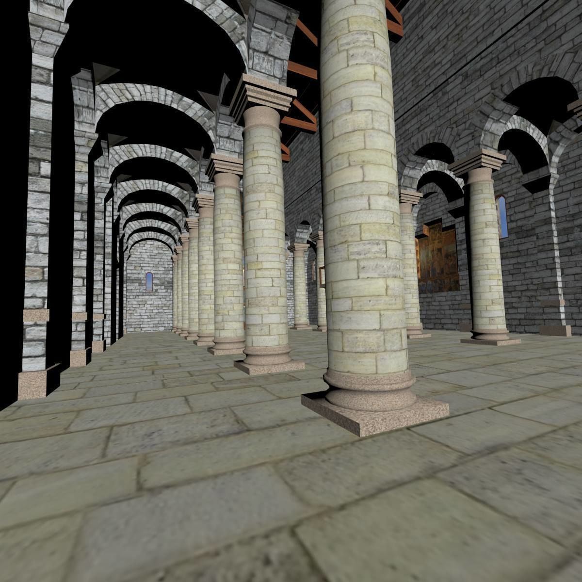 Romanic Style Church of Ardara --Exterior and Interior Low-poly 3D model_25