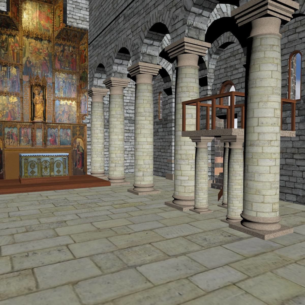 Romanic Style Church of Ardara --Exterior and Interior Low-poly 3D model_17