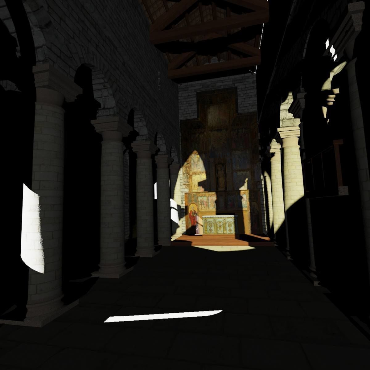 Romanic Style Church of Ardara --Exterior and Interior Low-poly 3D model_33
