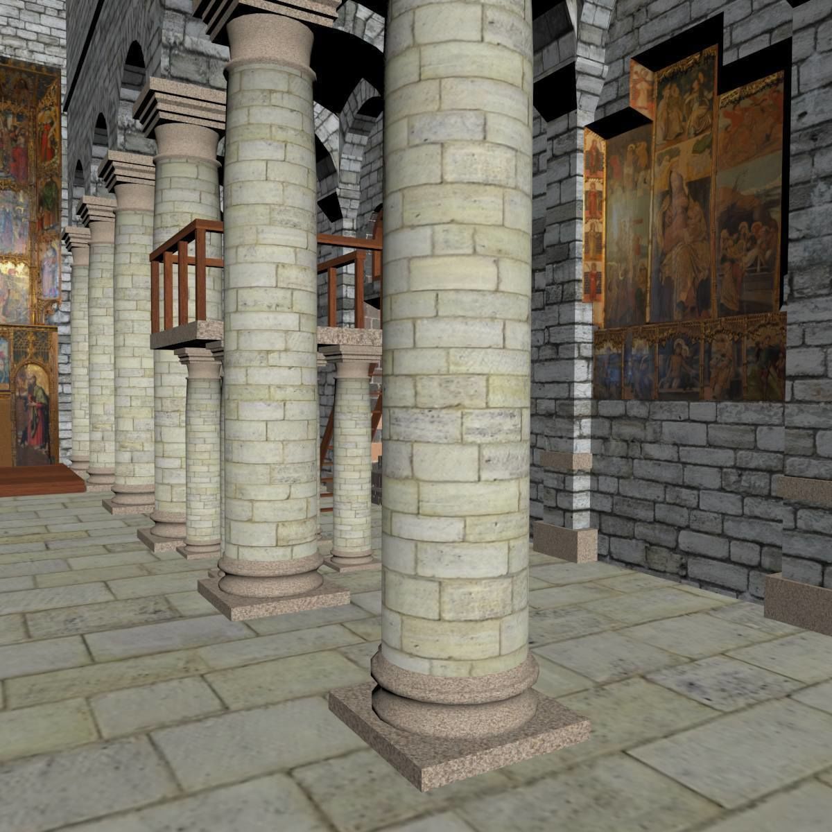Romanic Style Church of Ardara --Exterior and Interior Low-poly 3D model_24