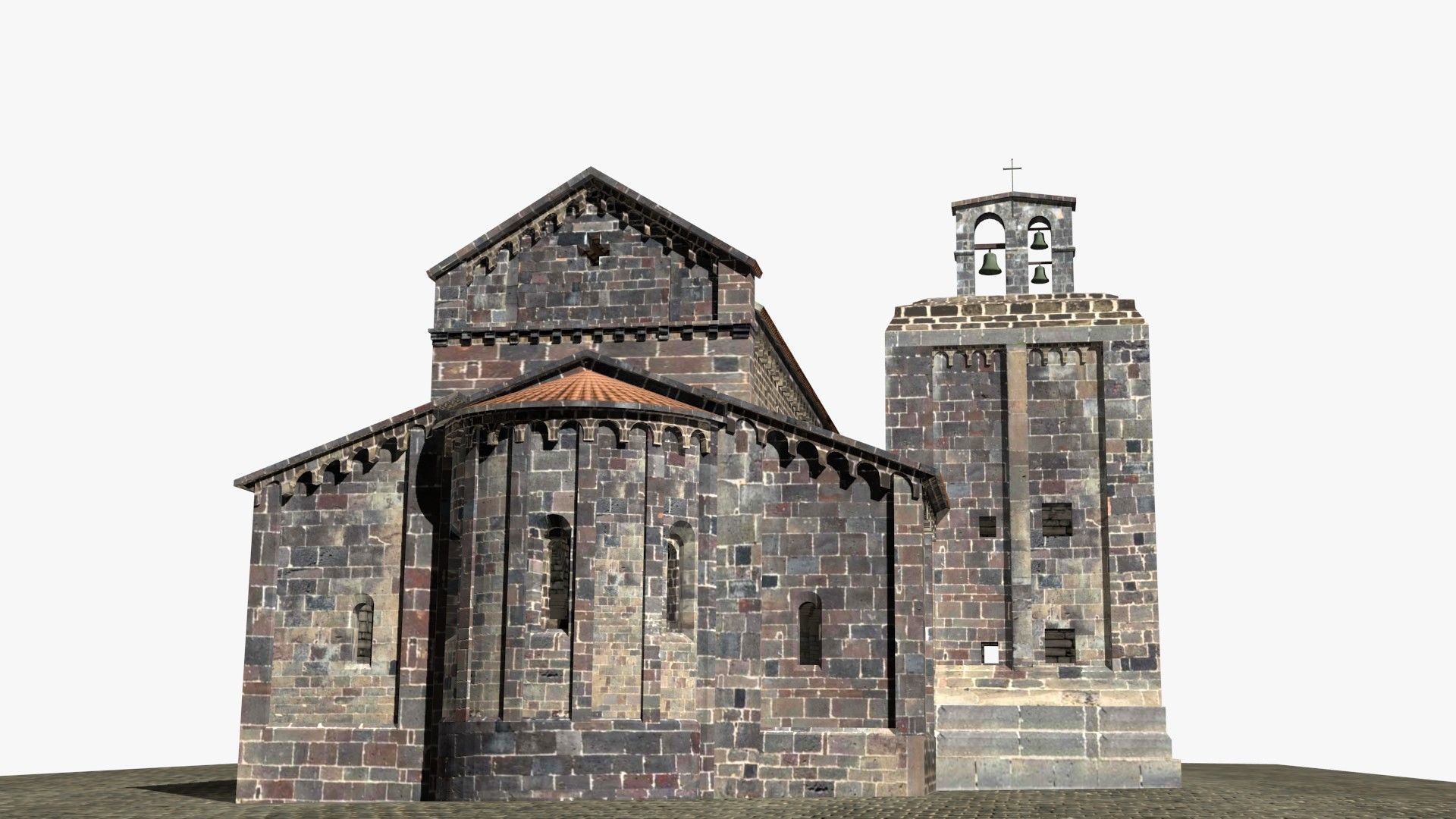 Romanic Style Church of Ardara --Exterior and Interior Low-poly 3D model_6