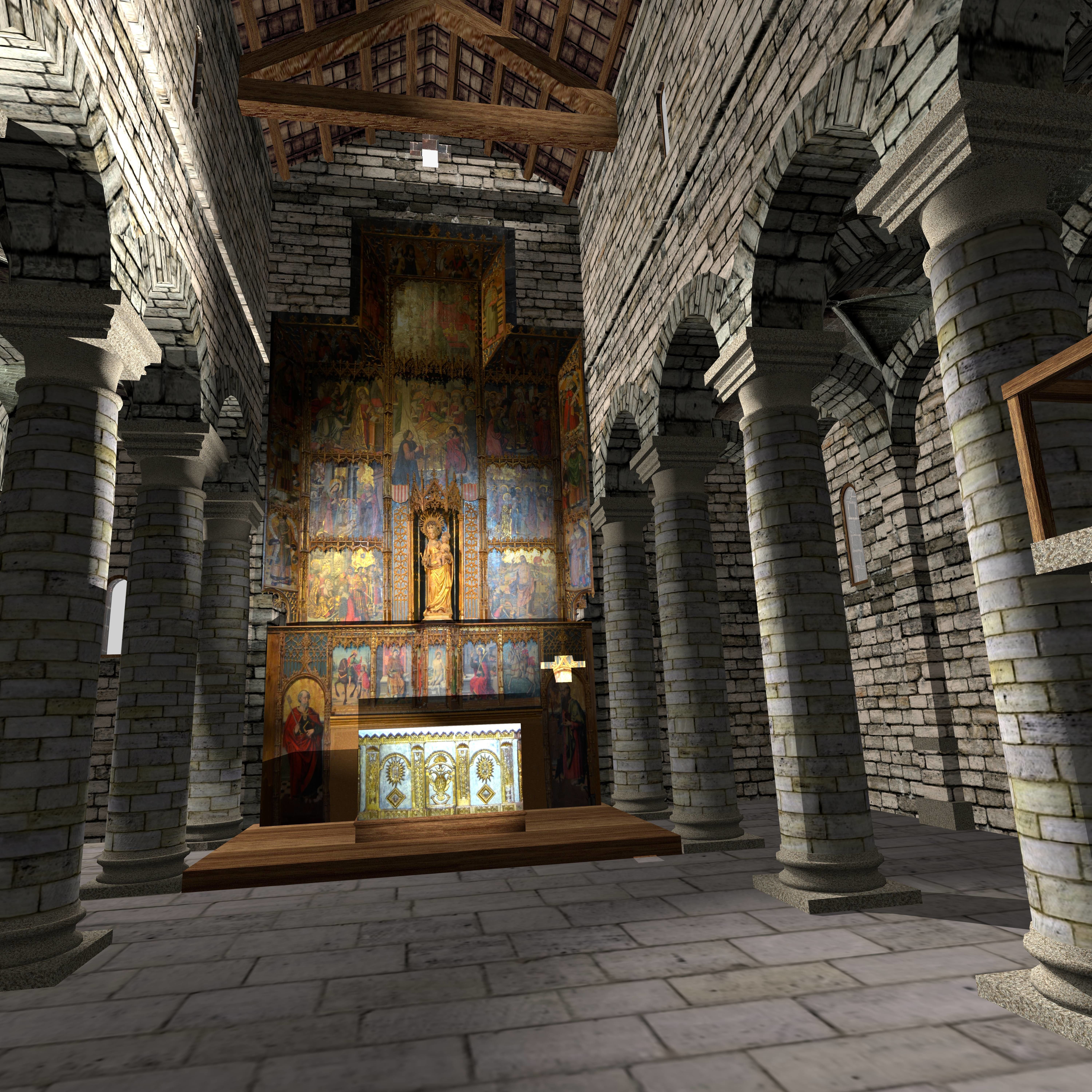 Romanic Style Church of Ardara --Exterior and Interior Low-poly 3D model_32