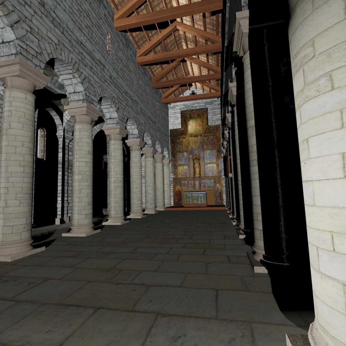 Romanic Style Church of Ardara --Exterior and Interior Low-poly 3D model_31