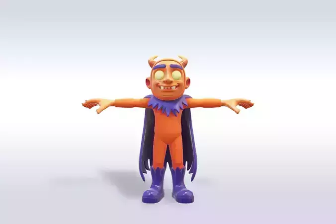 Cheerful Pumpkin evil Boy Halloween Character