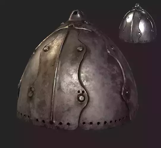 Oriental Asian Medieval Helm armor Low Poly PBR Low-poly 3D model