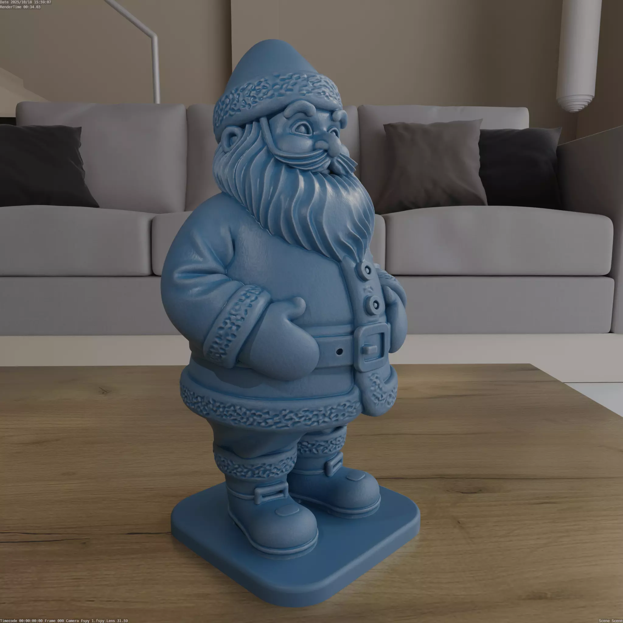 Santa Claus 3D Model STL Handmade Blender Design for Print 3D print model_3