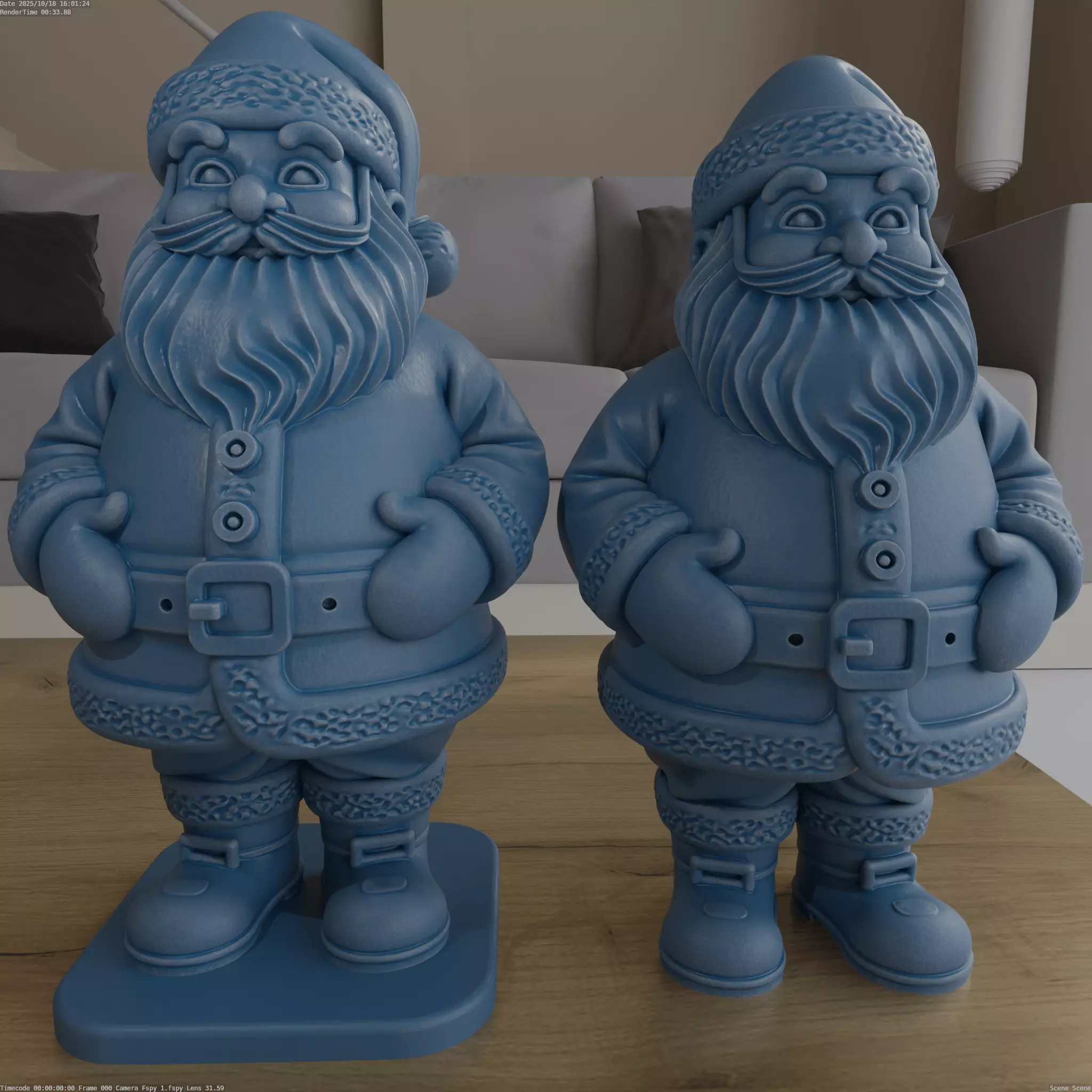 Santa Claus 3D Model STL Handmade Blender Design for Print 3D print model_0