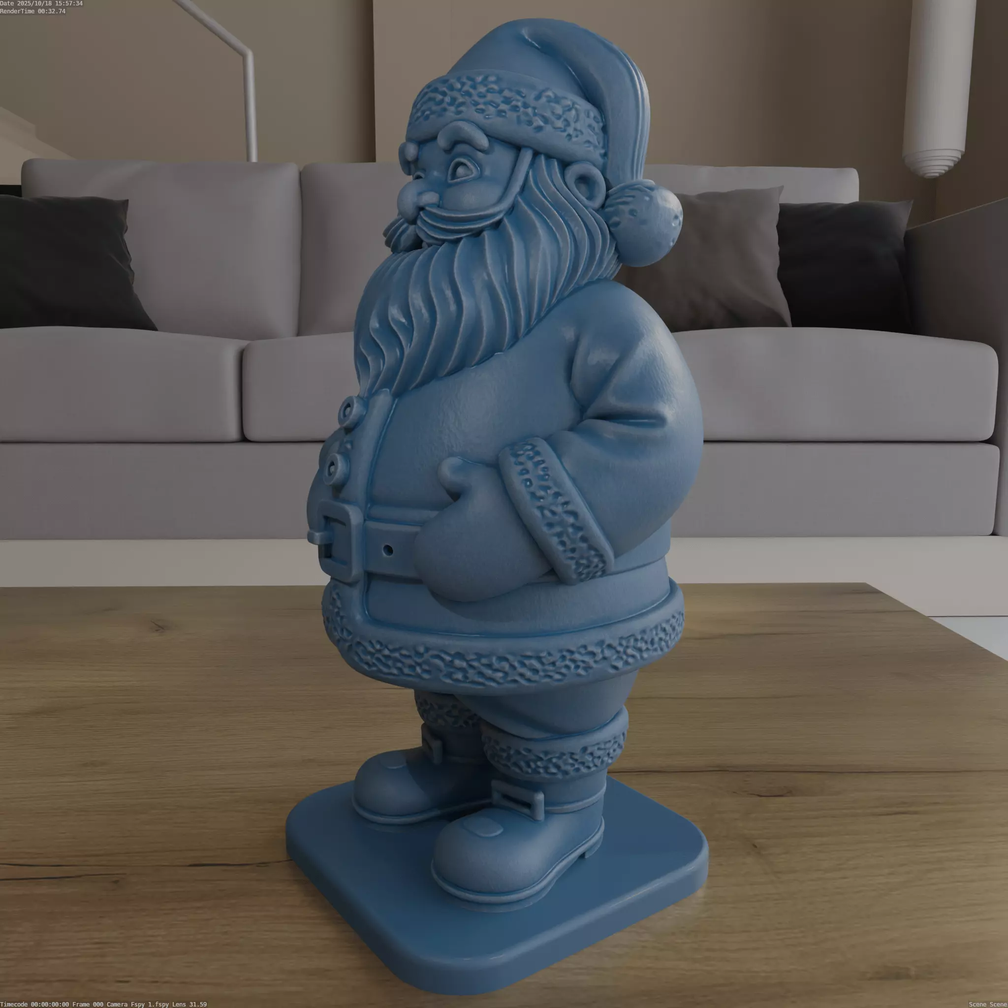 Santa Claus 3D Model STL Handmade Blender Design for Print 3D print model_1