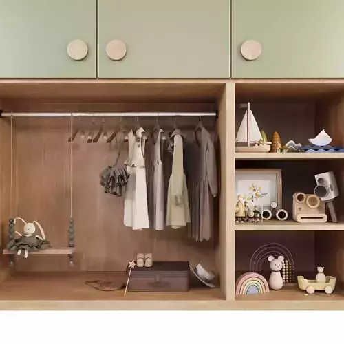 Kids Wardrobe Closet with Toys and Clothes 
