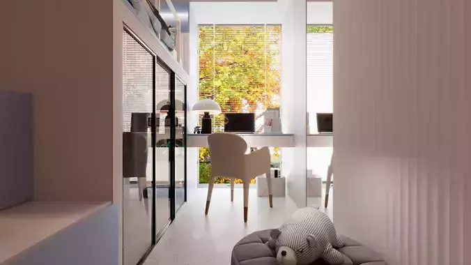 Boys Modern Bedroom 3ds Max and VRay Scene