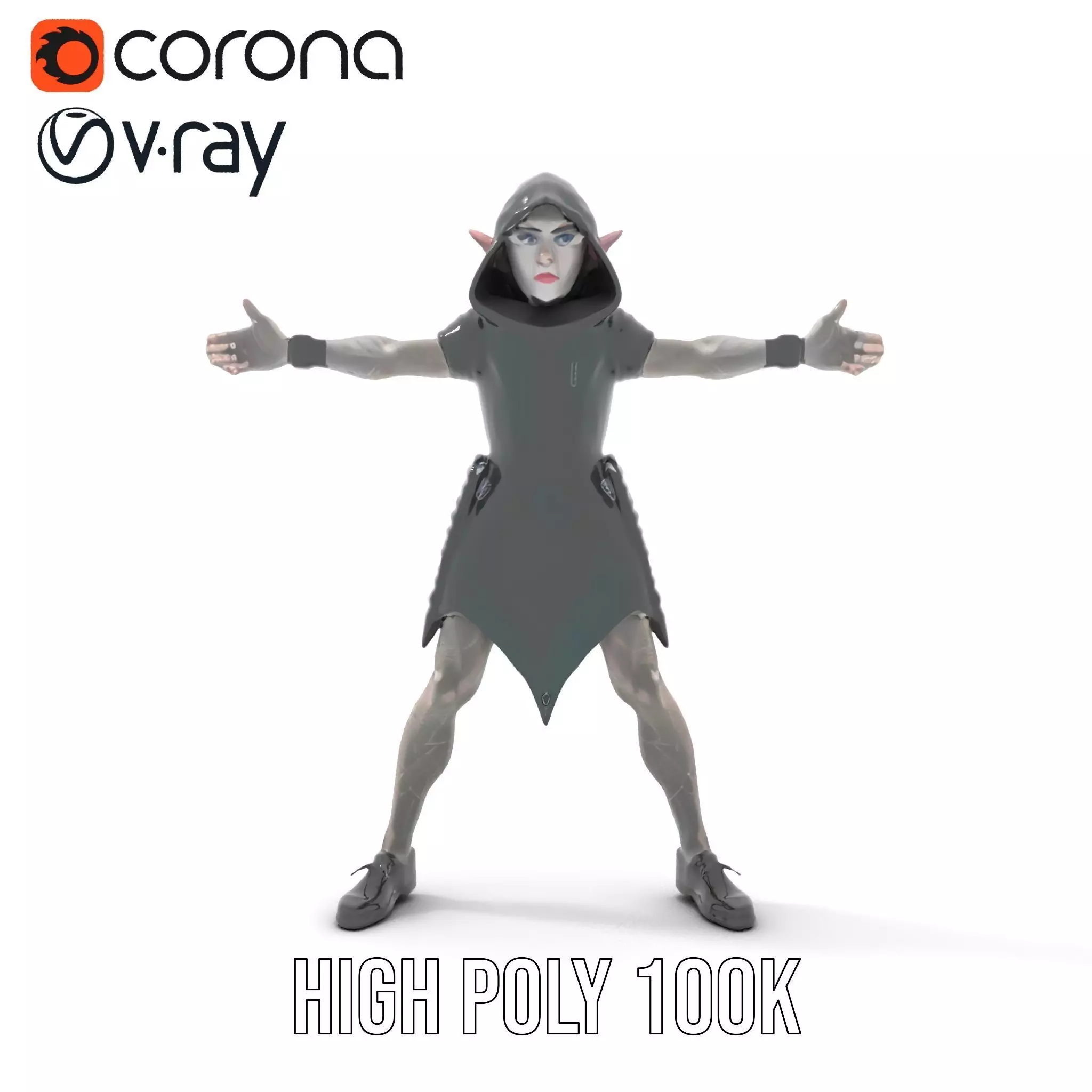 Dark Elf Warrior model pack Low-poly 3D model_19