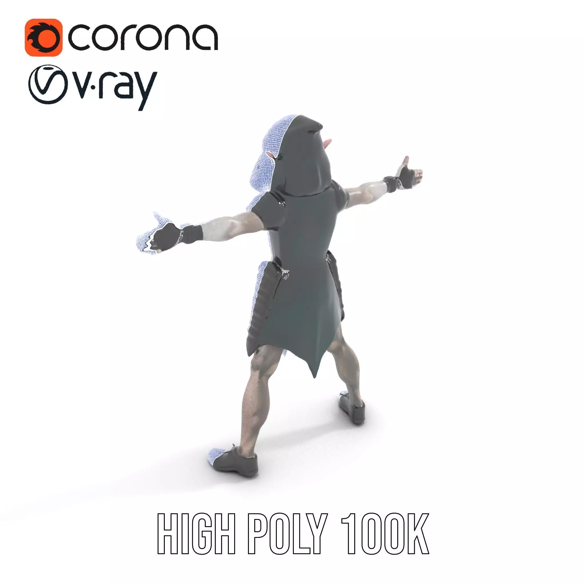 Dark Elf Warrior model pack Low-poly 3D model_32