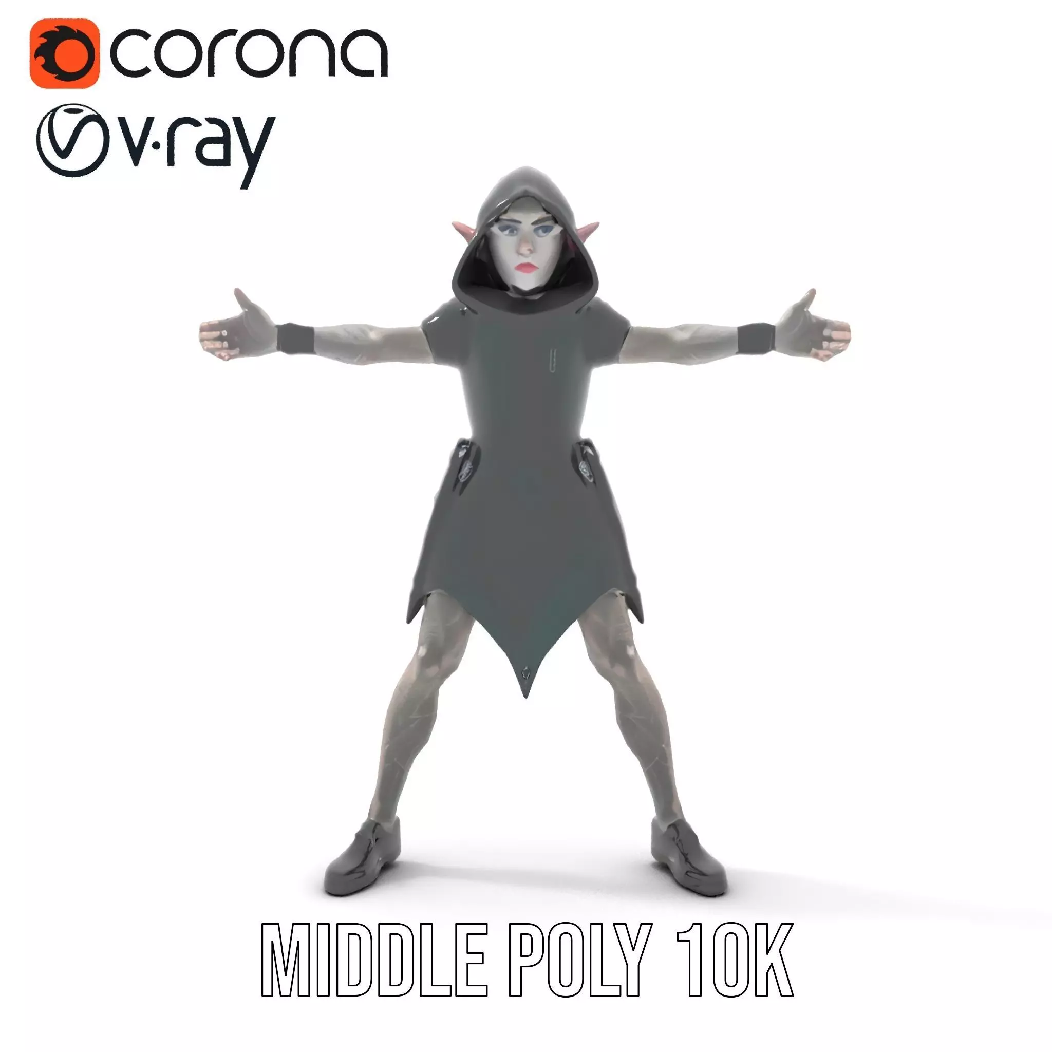 Dark Elf Warrior model pack Low-poly 3D model_17