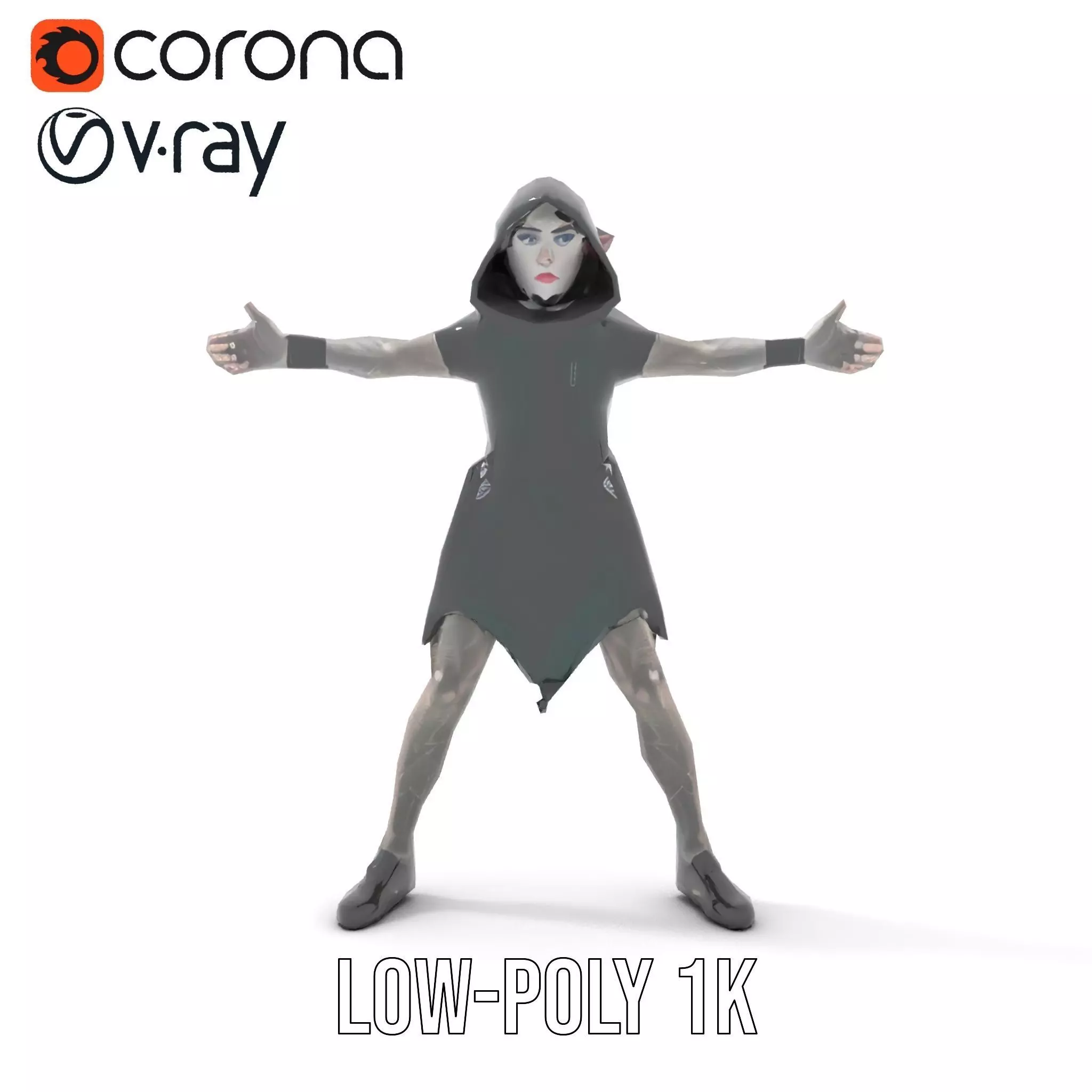 Dark Elf Warrior model pack Low-poly 3D model_13