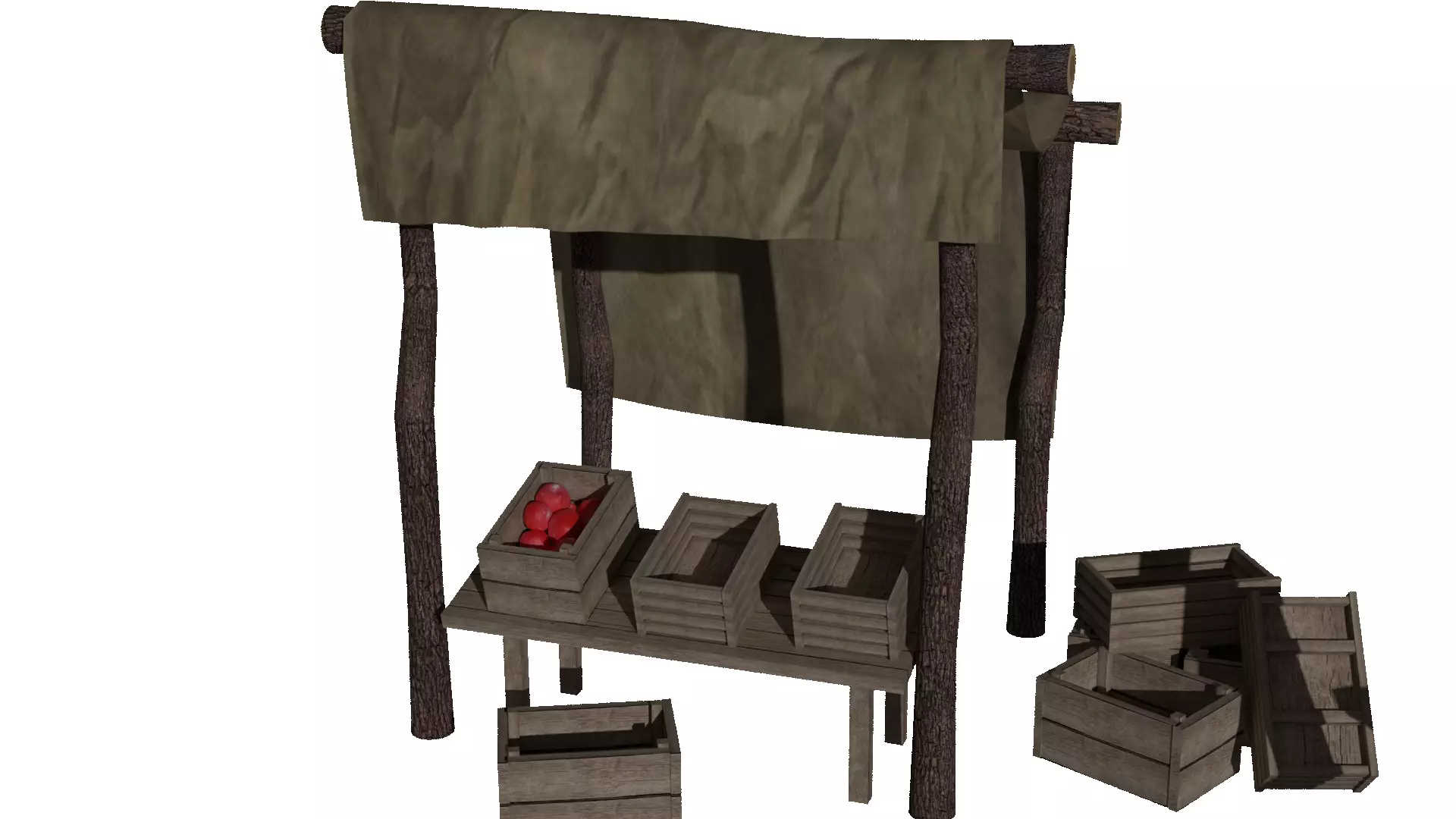 Medieval marketplace 3D model_5