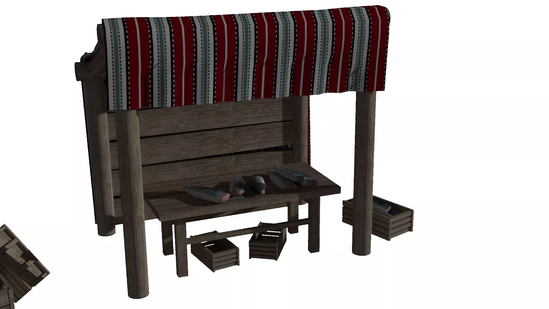 Medieval marketplace 3D model_4