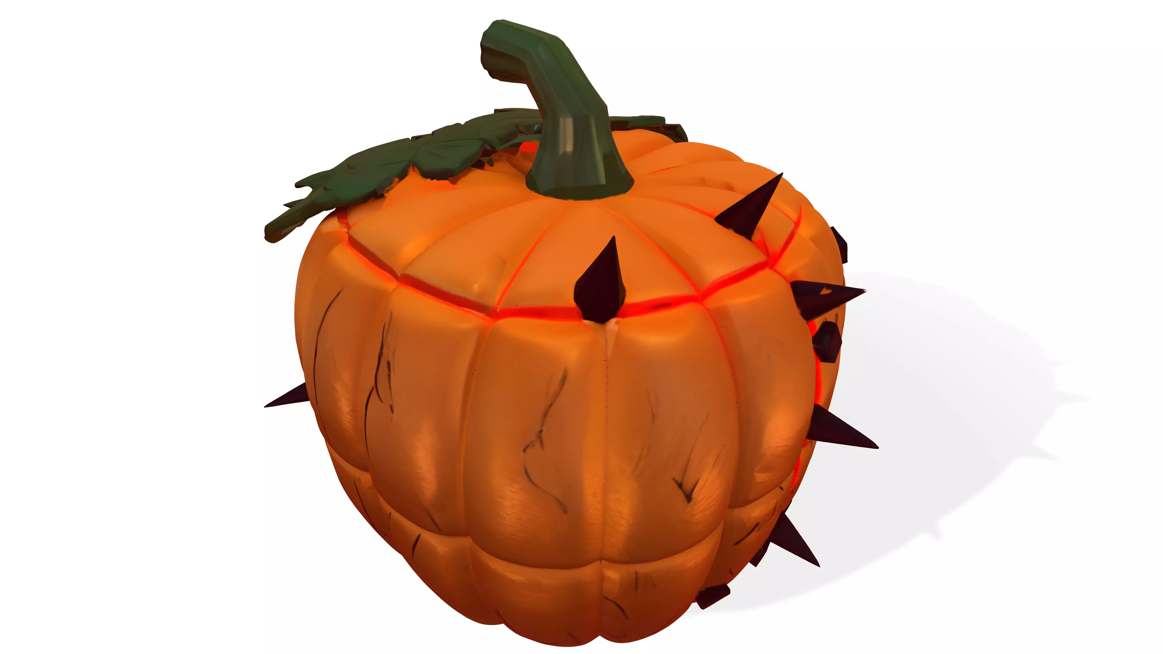 Spiked Evil Pumpkin Stylized Halloween 3D Model 3D model_3