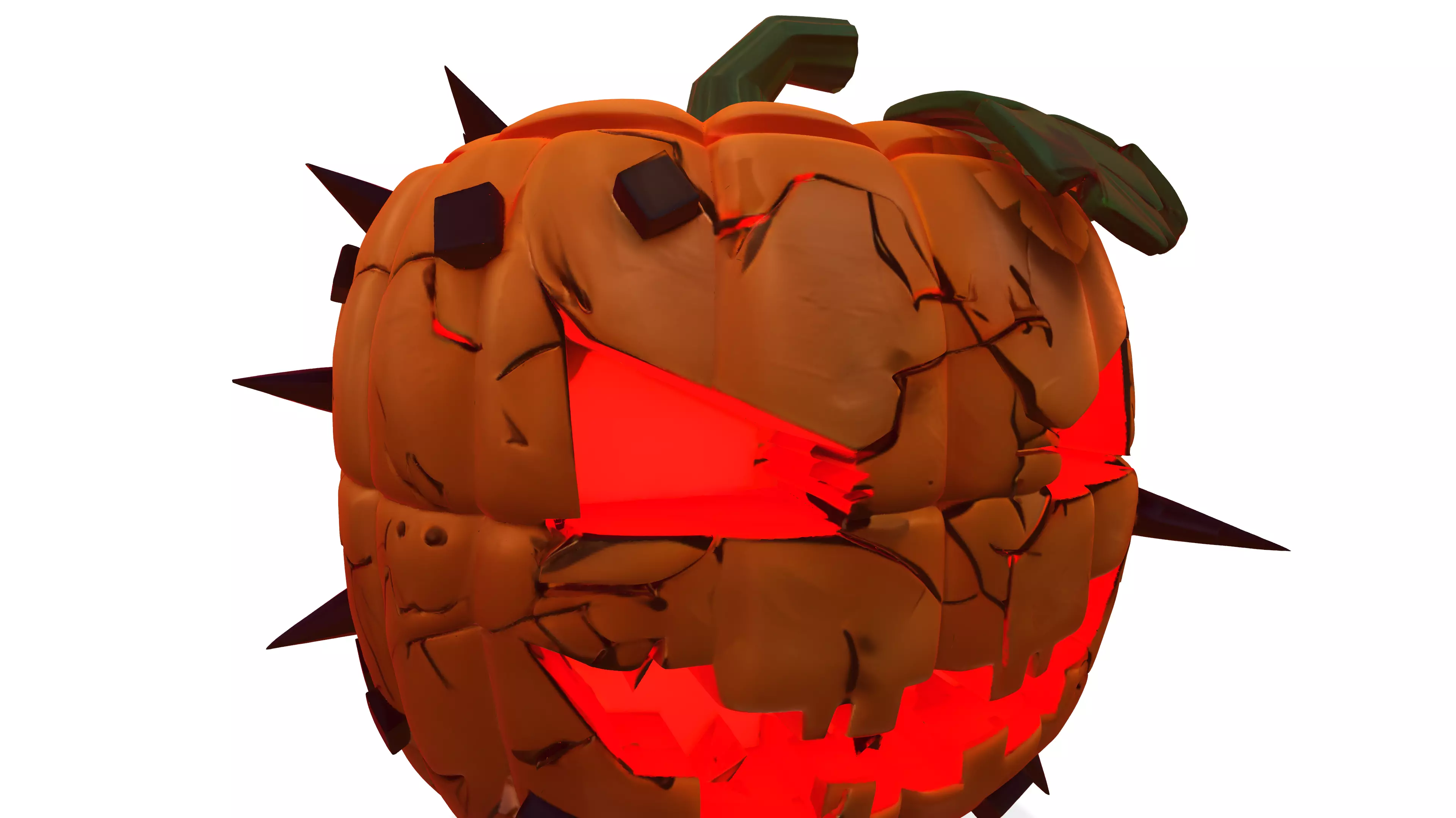 Spiked Evil Pumpkin Stylized Halloween 3D Model 3D model_1
