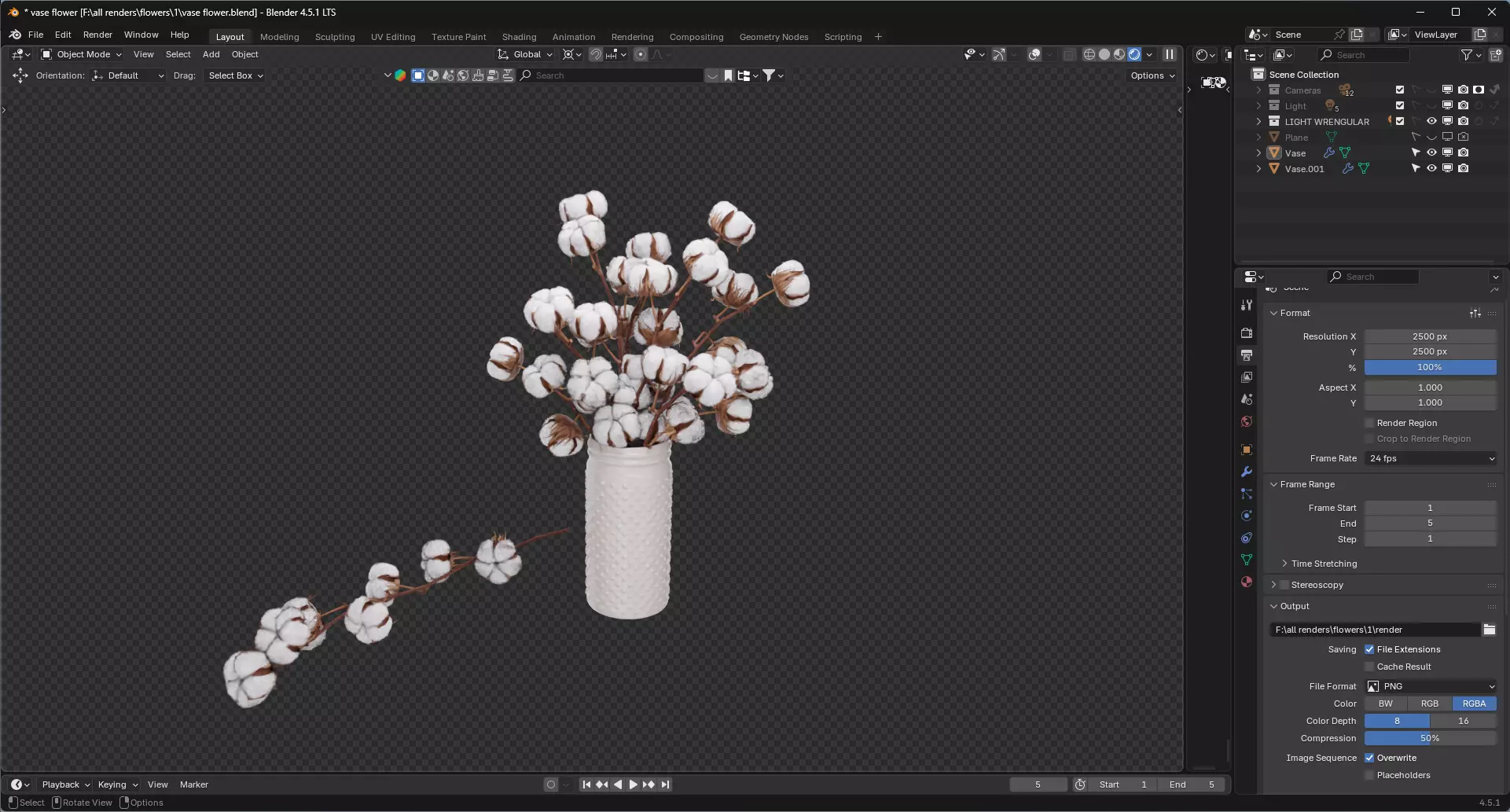 Cotton Plant 3D model_5