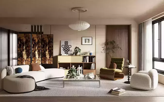 Wabi  sabi style living room