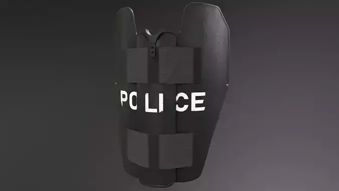 Foldable Butterfly Bulletproof Shield Low-poly 3D model