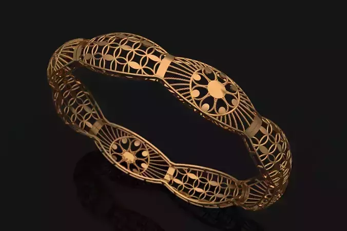 1208 Golden Mandala Bangle 8gm