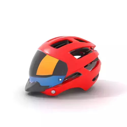 Red Sport Helmet model pack Low-poly 3D model