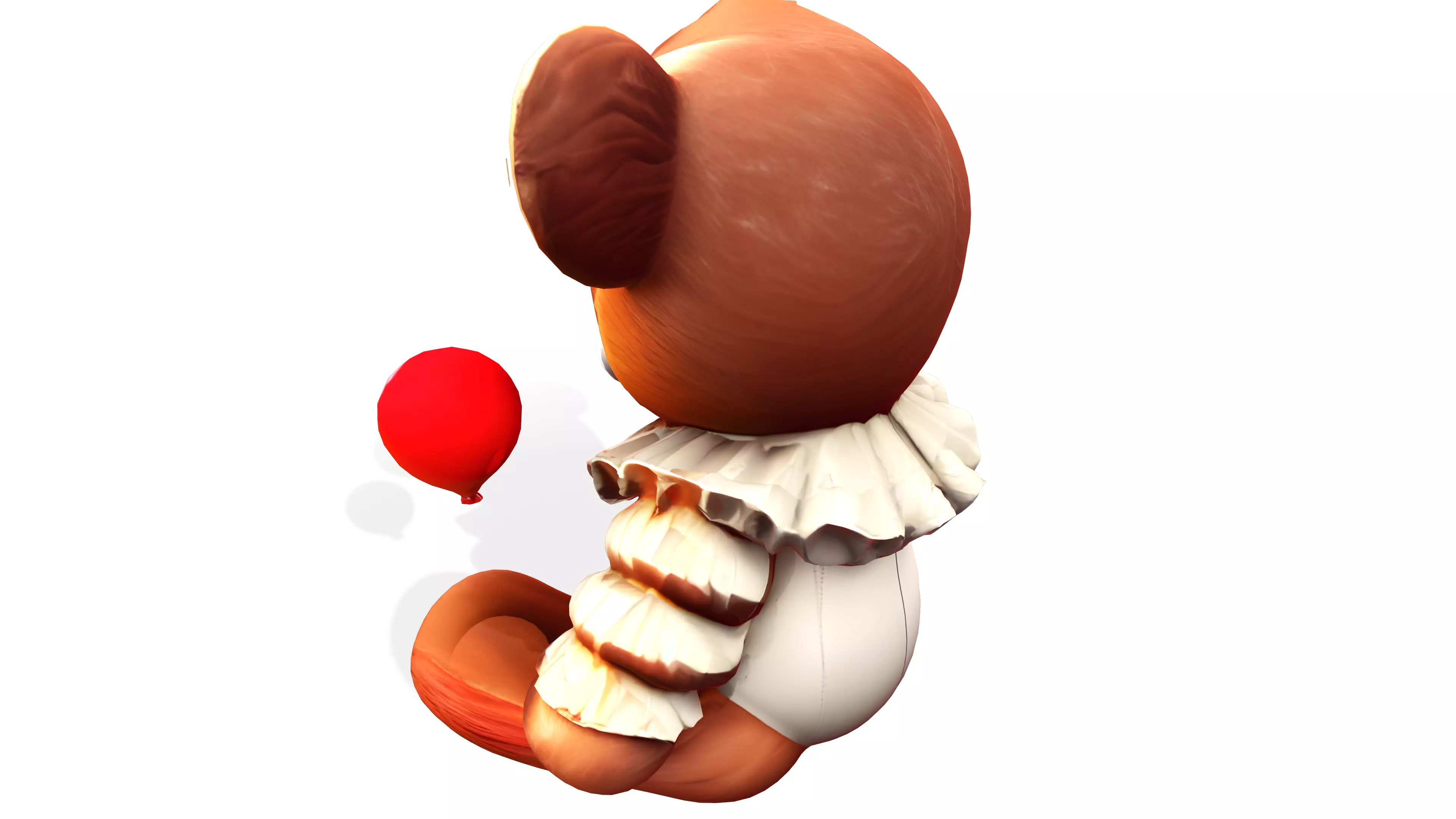 Pennywise Teddy with Balloon Horror Creepy Cute 3D Model 3D model_3
