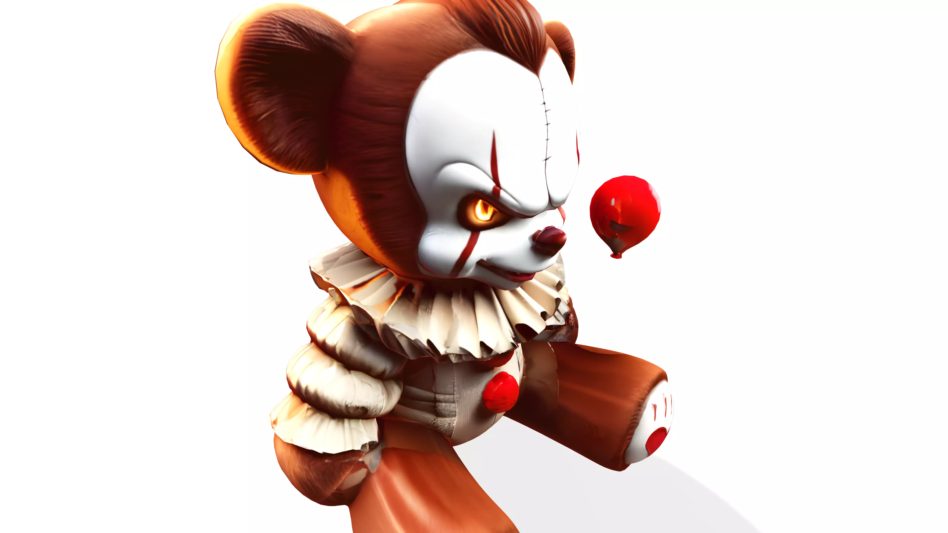 Pennywise Teddy with Balloon Horror Creepy Cute 3D Model 3D model_2