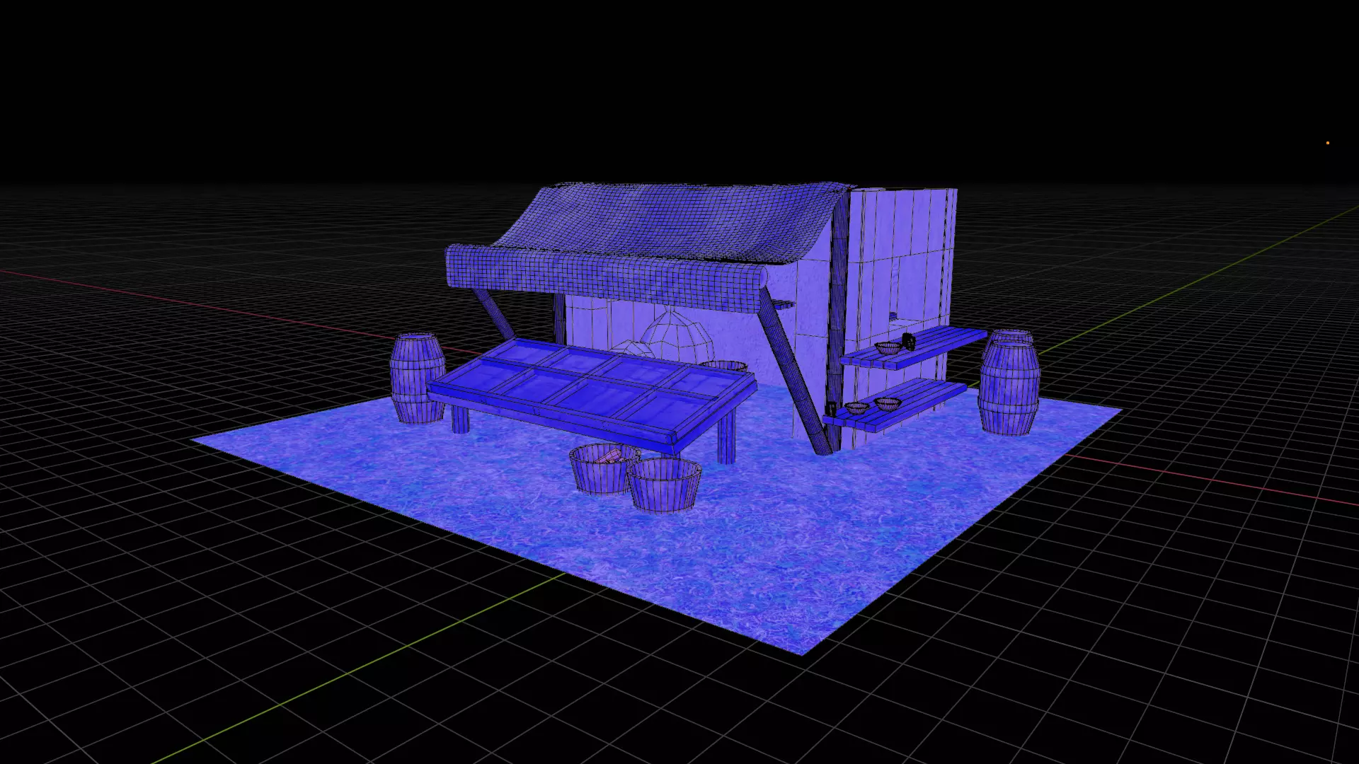 Medieval market 3D model_6