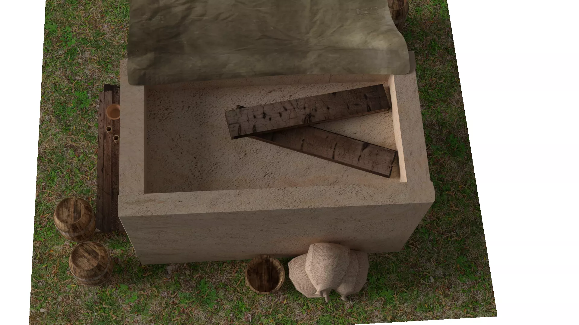 Medieval market 3D model_3