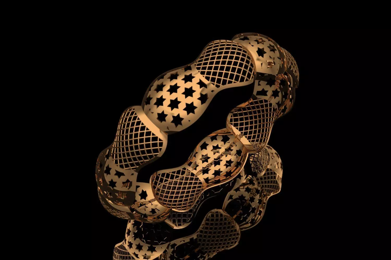 1209 Celestial Grid Bangle 11gm 3D print model