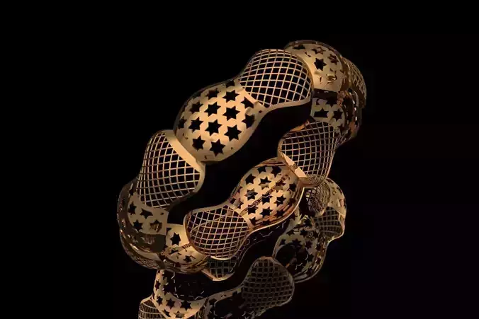 1209 Celestial Grid Bangle 11gm 3D print model