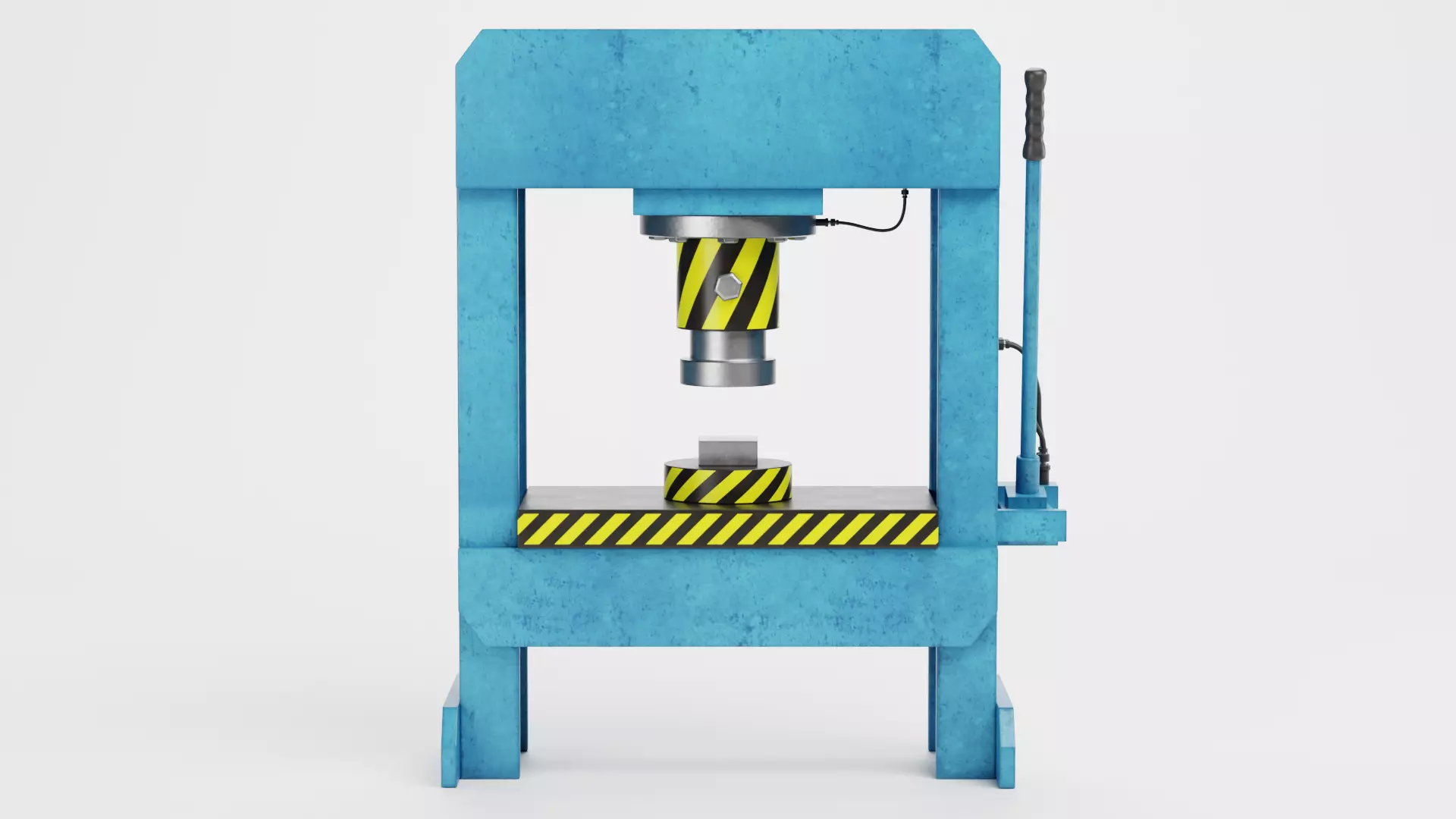 Hydraulic Press V2 - Optimized for Physics Simulations Low-poly 3D model