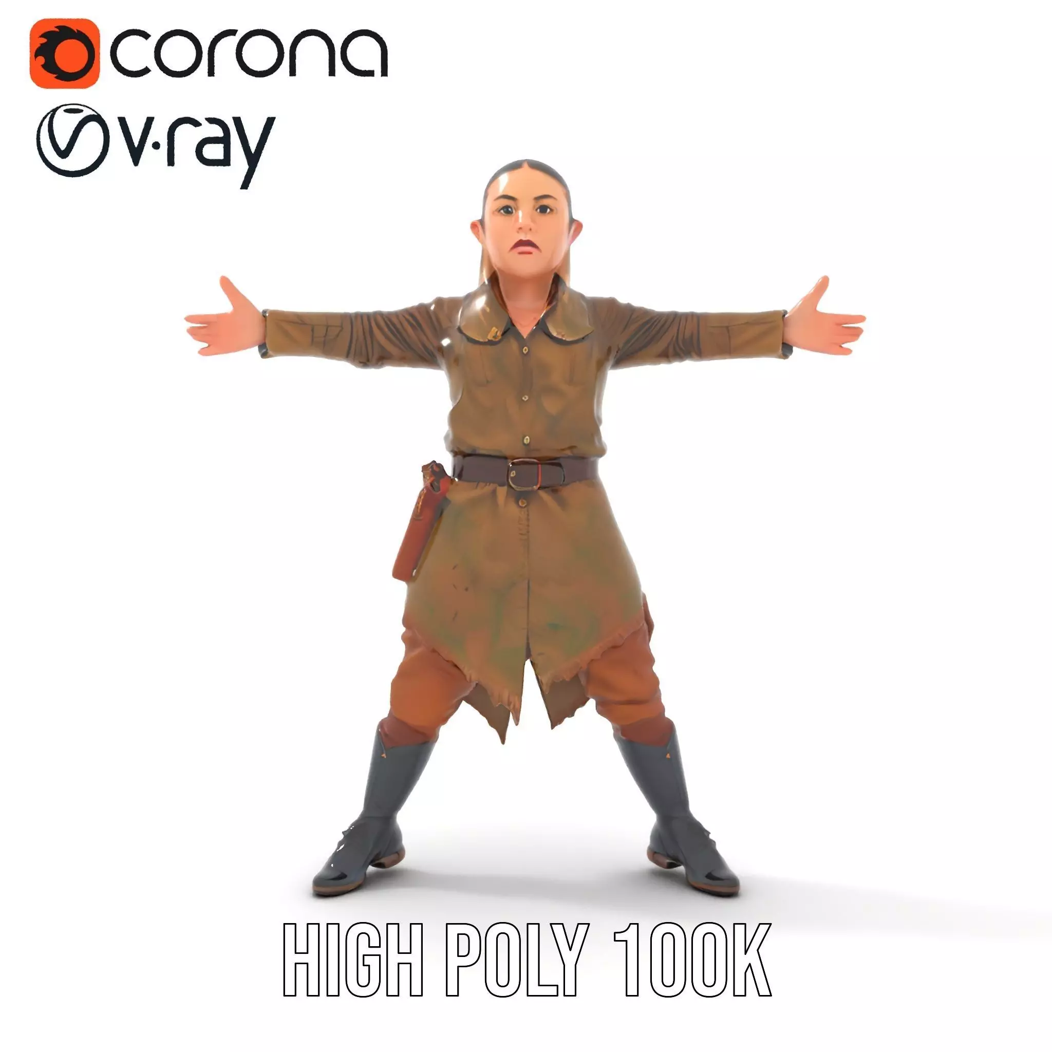 Elven Archer Outfit model pack Low-poly 3D model_15