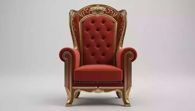 Luxury Throne Chair 3D Model Royal Furniture Design 3D model